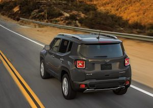 Rear exterior view of the 2020 Jeep Renegade