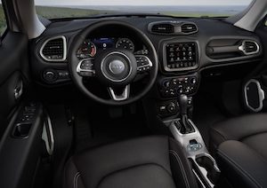 2020 Jeep Renegade view from the driver's seat