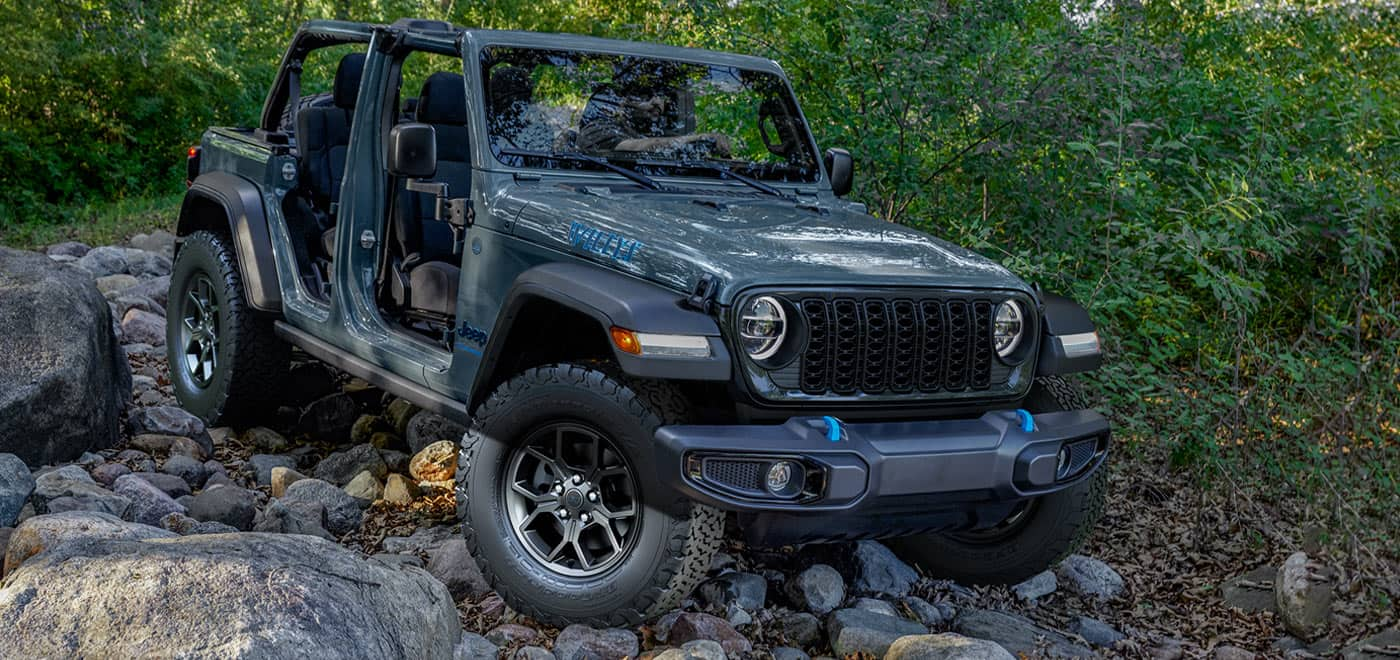 Jeep Wrangler on rocks